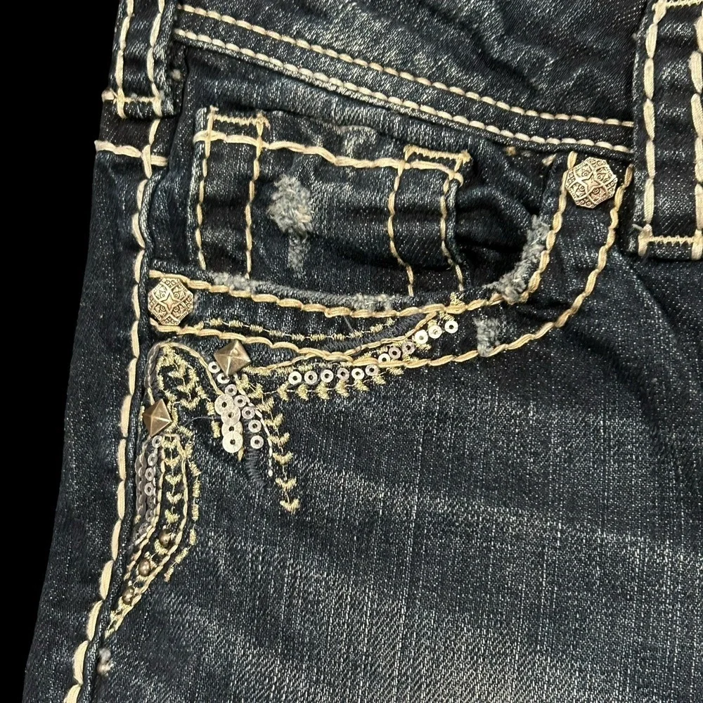 Silver Suki Bootcut Jeans Womens 30x32 Blue Stretch Dark Wash Stitched Denim - Picture 6 of 14